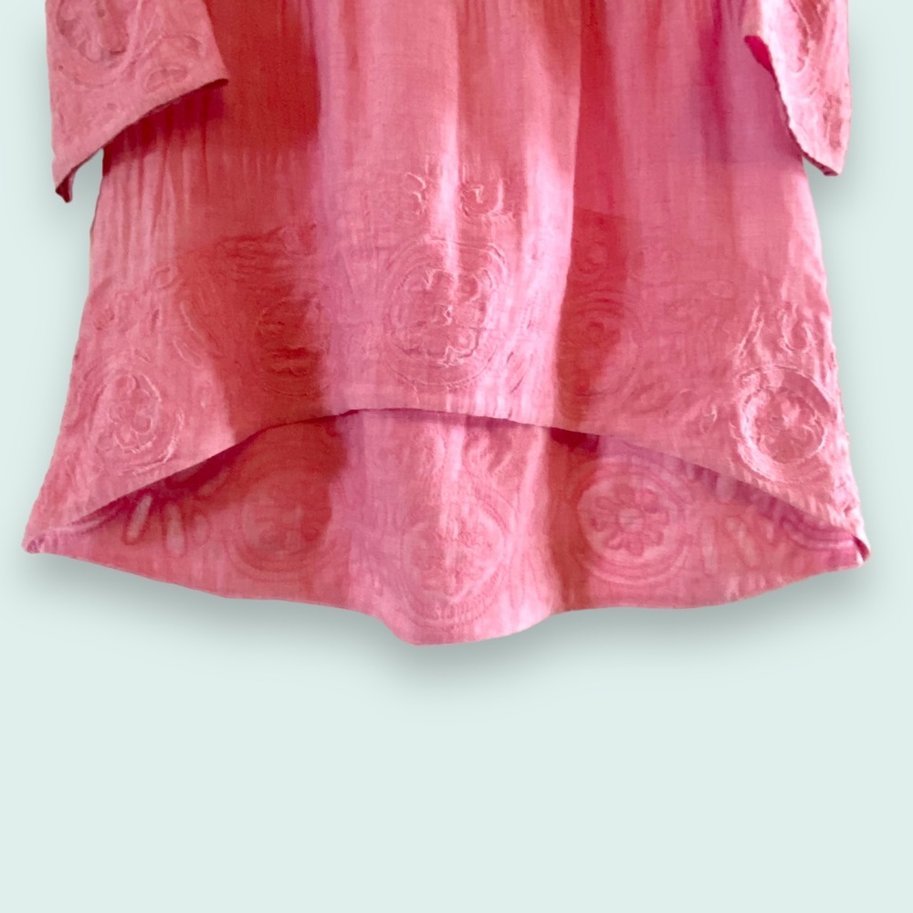 Sundance Pink Sunwashed Embroidered High Low V-Neck Tunic SZ M - Picture 7 of 12